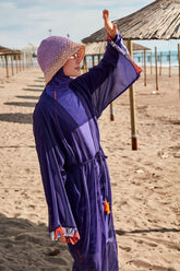 Kimono Pareo Lila gemustert "Marina" P2420